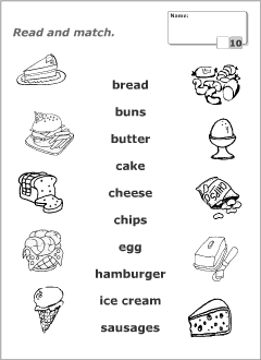 Preschool Esl Food Worksheets