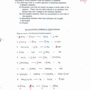 Intro To Balancing Equations Answer Key Introduction to Chemical