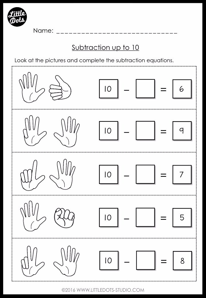 Subtraction Worksheets Kindergarten With Pictures