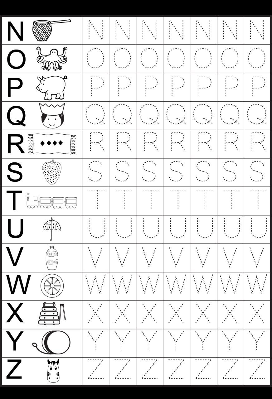 Worksheets for Kindergarten Alphabet Tracing Alphabet writing