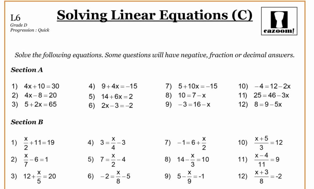 solving equations grade 7 worksheets pdf thekidsworksheet