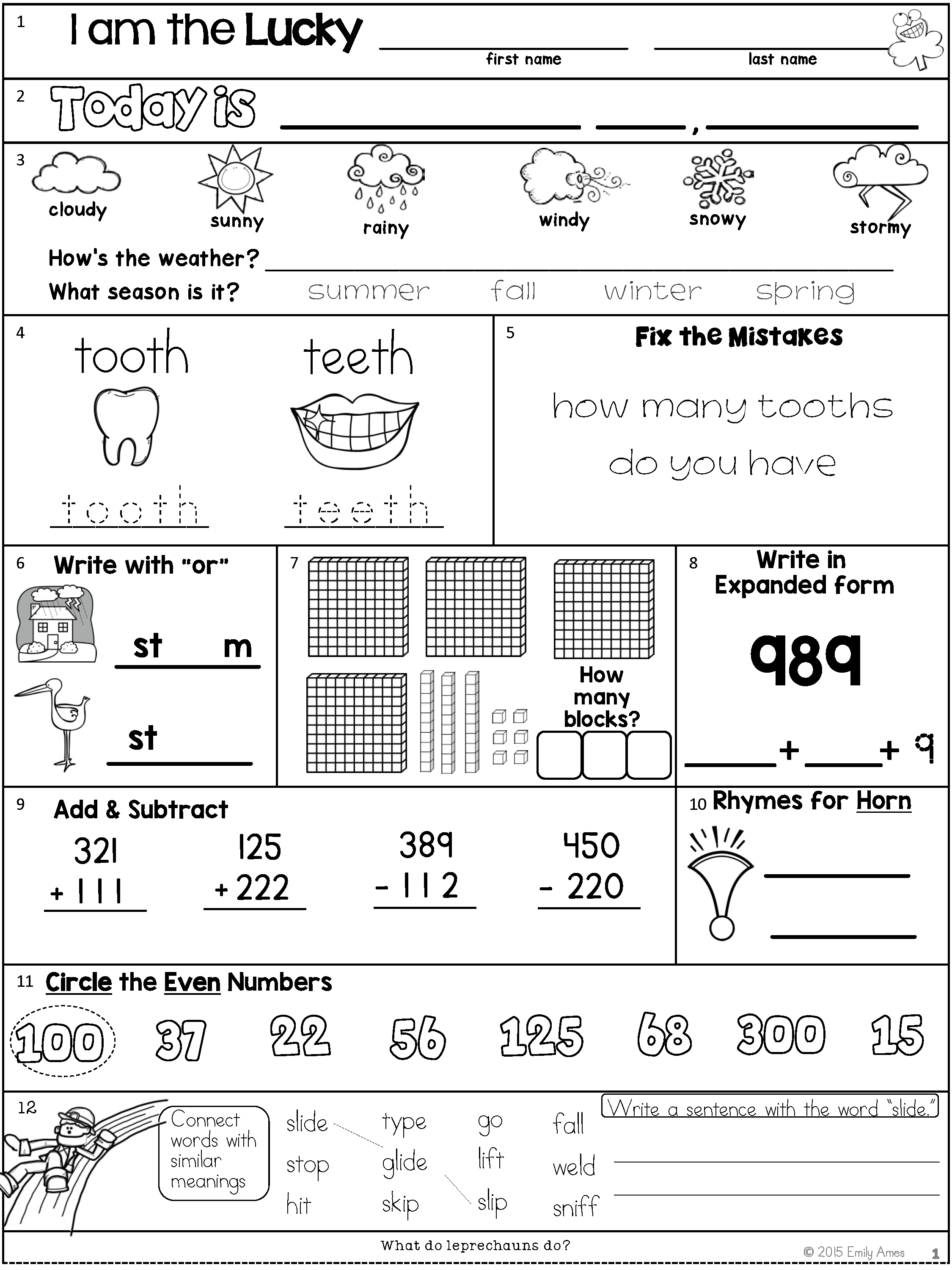 2nd Grade Math Worksheets Pdf Packet Free kidsworksheetfun