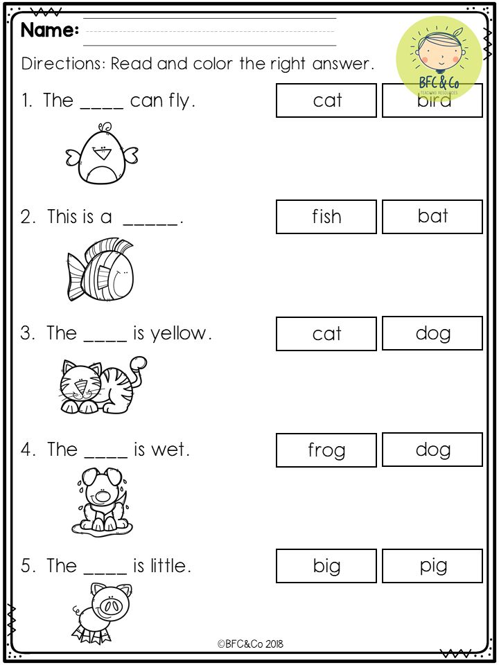 Kindergarten English Worksheets Online