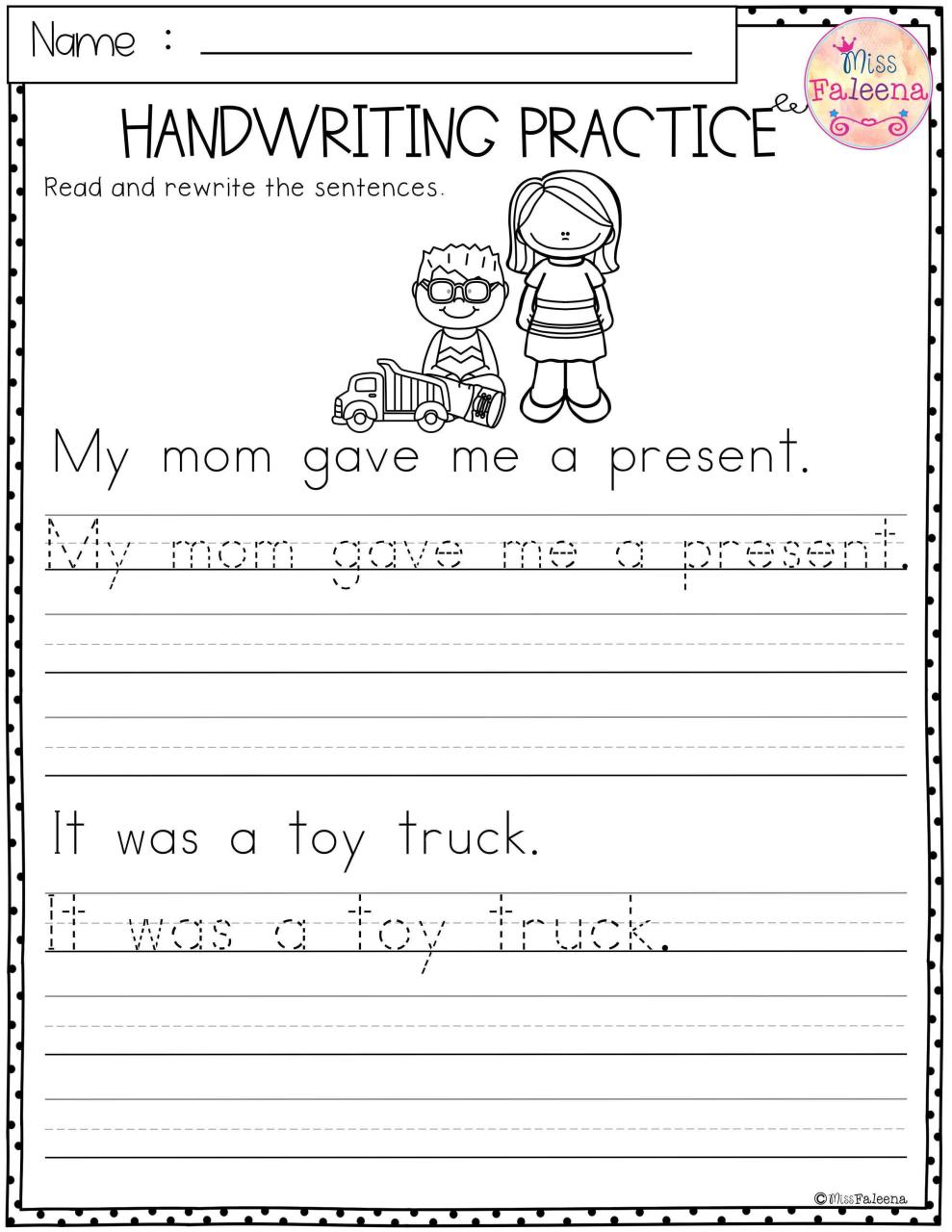 Handwriting Writing Worksheets For Kindergarten Writing Worksheets