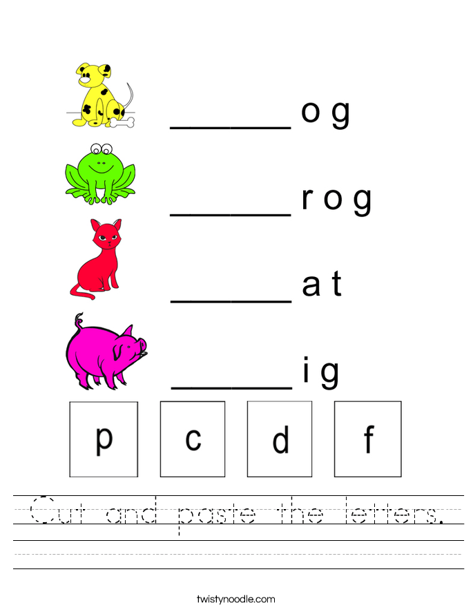 Cut And Paste Alphabet Worksheets For Kindergarten
