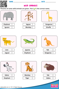 WILD ANIMALS Worksheets for kids, English activities for kids