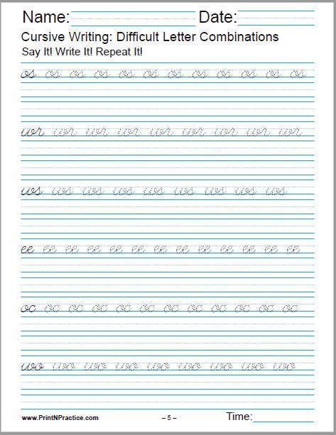 Cursive Handwriting Worksheets Pdf For Kindergarten