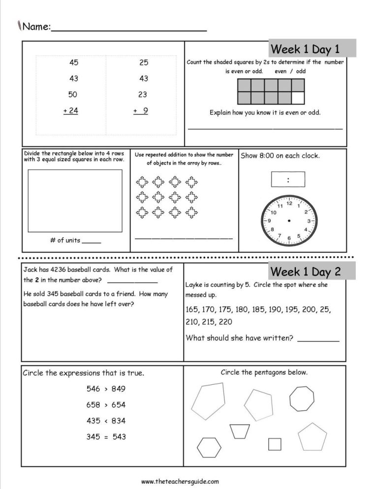 Math Practice Worksheets 3Rd Grade