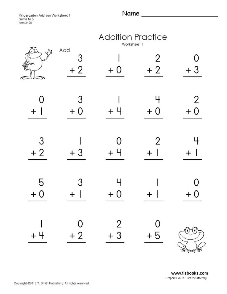 addition Kindergarten addition worksheets, Kindergarten math
