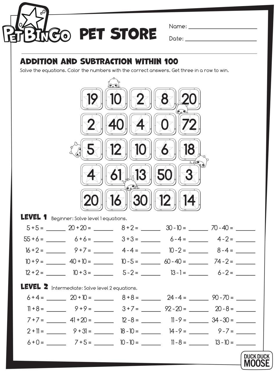 Printable Multiplication And Division Games