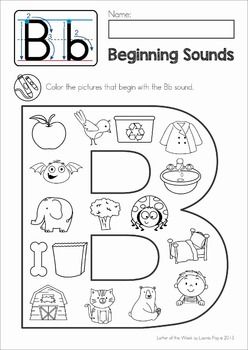 Phonics Letter B Worksheets For Kindergarten
