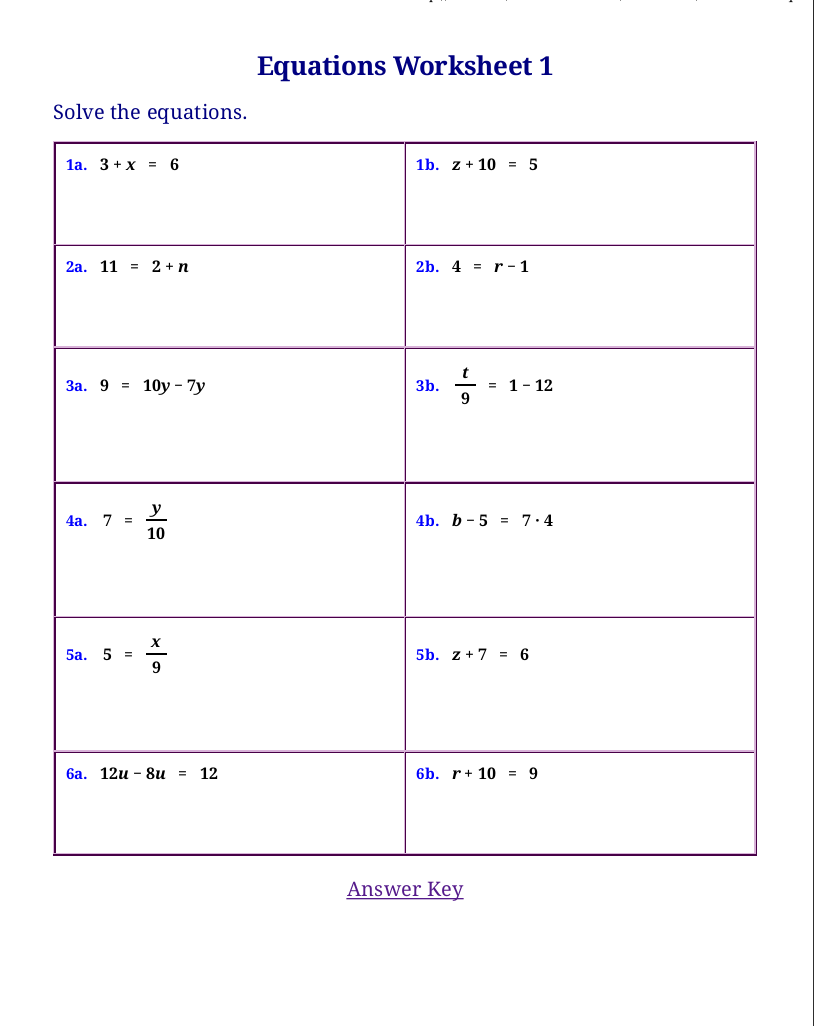Algebra 1 Printable Worksheets With Answers schematic and wiring diagram