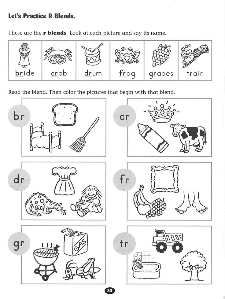 Let's Practice R Blends worksheet Kindergarten phonics worksheets