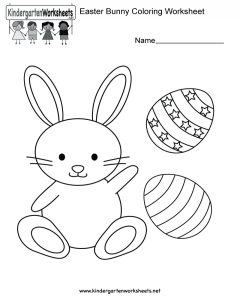 Easter Bunny Coloring Worksheet Free Kindergarten Holiday Math