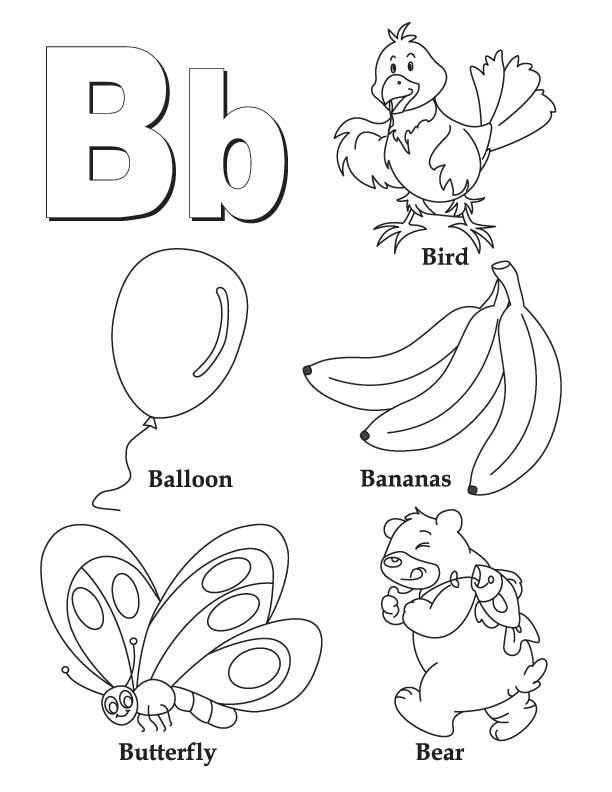 Letter B Coloring Worksheets For Preschoolers