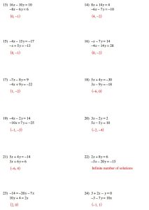 Solving Systems Of Equations Worksheet Answer Key Algebra 2 Kuta