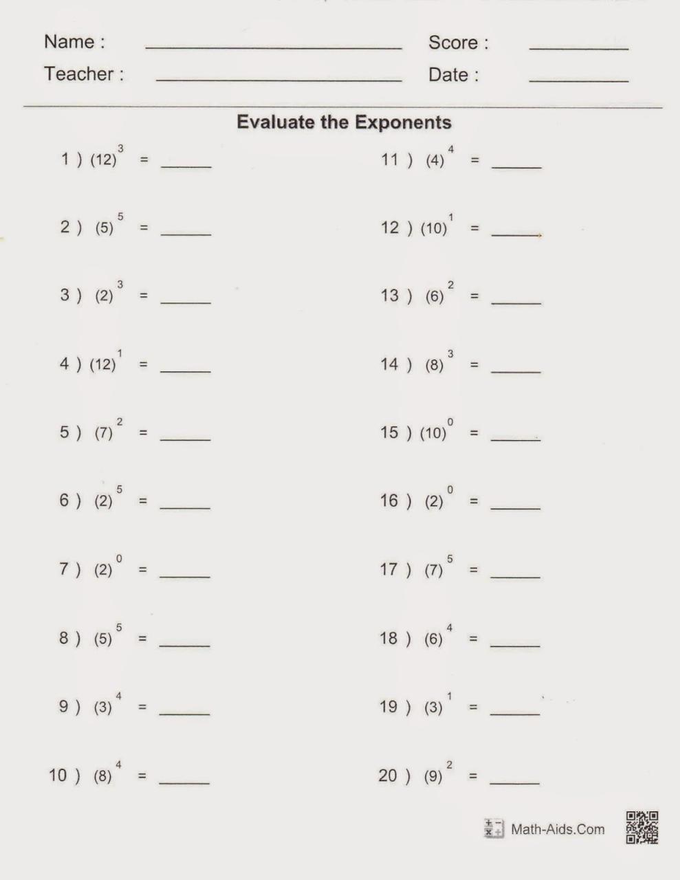 Mrs. White's 6th Grade Math Blog EXPONENT PRACTICE 10/21/2014