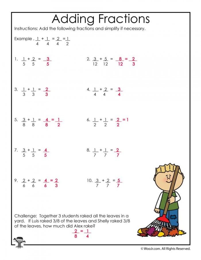 Introducing Fractions Adding Fractions Worksheets 99Worksheets