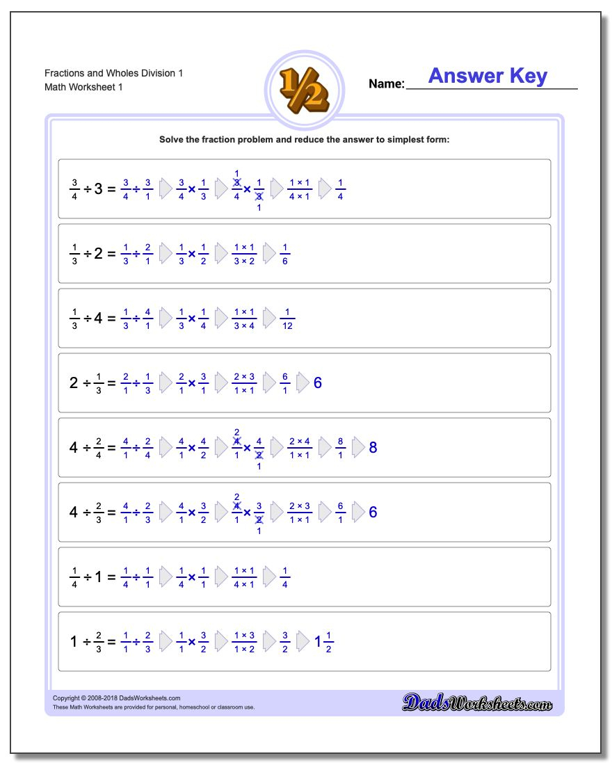 6Th Grade Math Worksheets Fractions