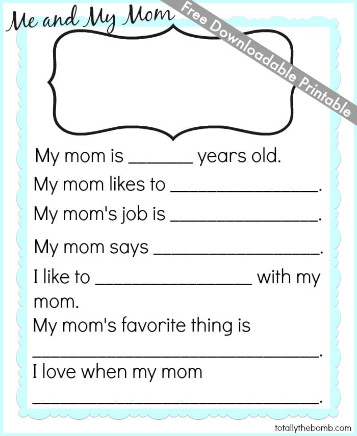 Free Mother's Day Worksheets For Kindergarten
