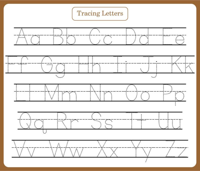 Letter A Tracing Worksheets For Kindergarten