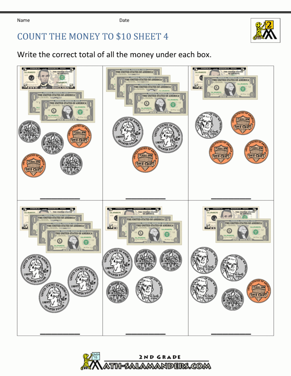 Counting Bills And Coins Printable Search Results Calendar 2015