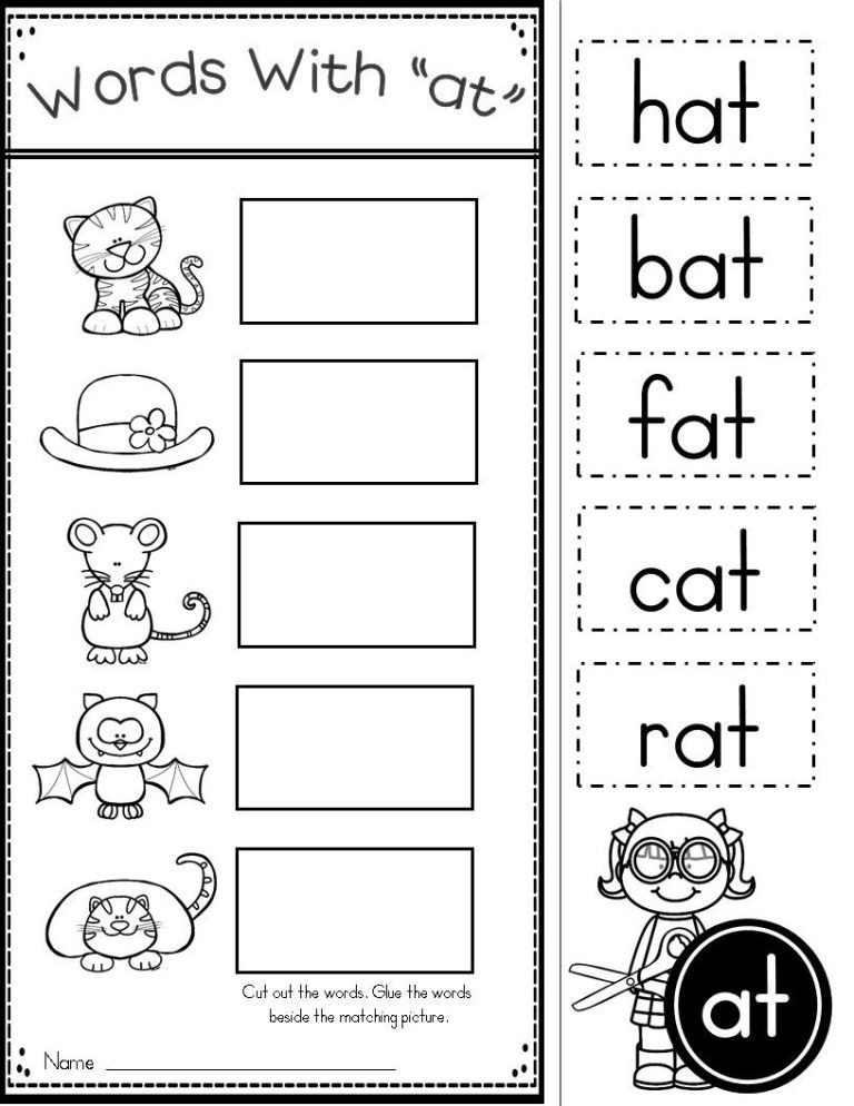 Free Printable Rhyming Words Worksheet For Kindergarten