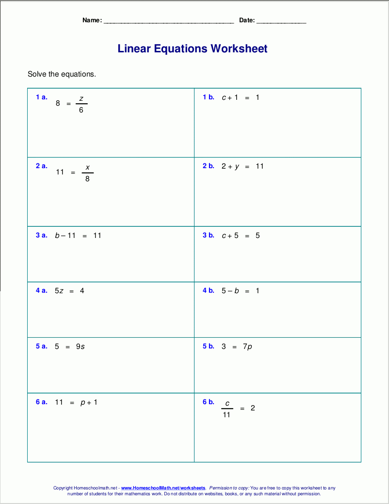 8Th Grade Pre Algebra Worksheets Printable Printable Worksheets
