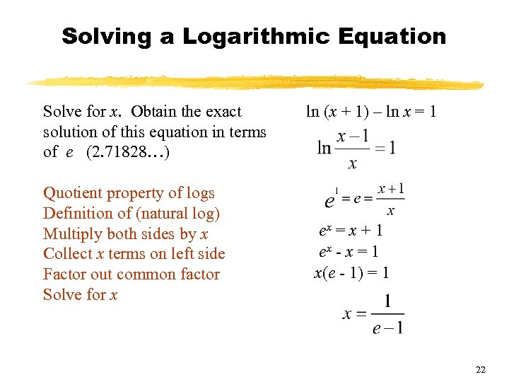 How To Solve Natural Log Equations