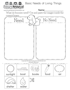 Free Printable Kids Science Worksheet for Kindergarten