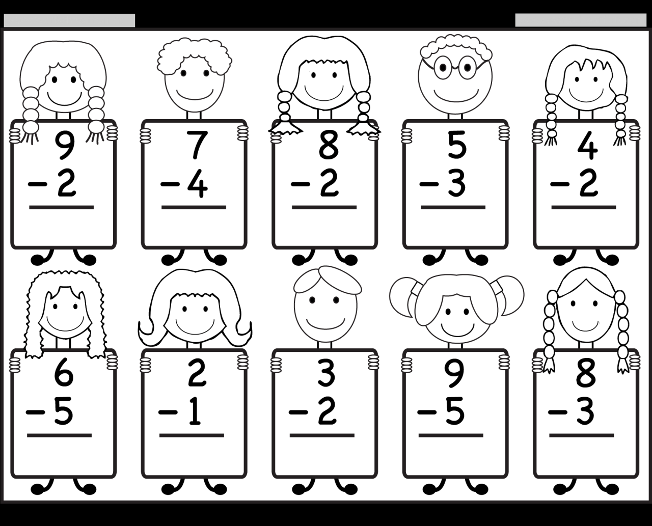 Beginner Subtraction 10 Kindergarten Subtraction Worksheets / FREE
