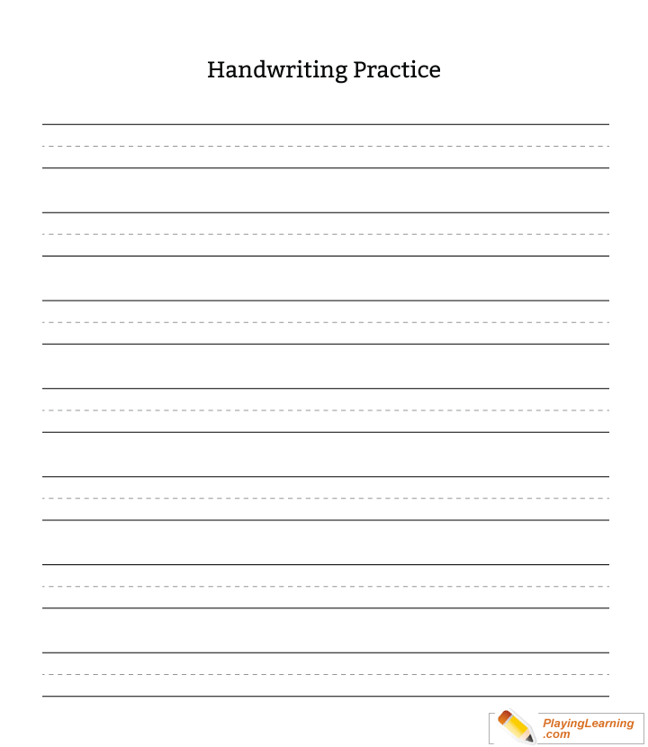 Kindergarten Handwriting Practice Blank Sheet Free Kindergarten
