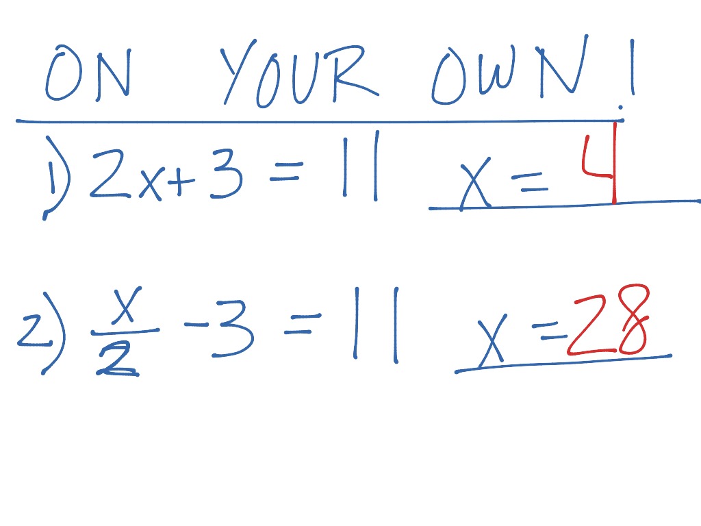 Solving two step equations Math ShowMe