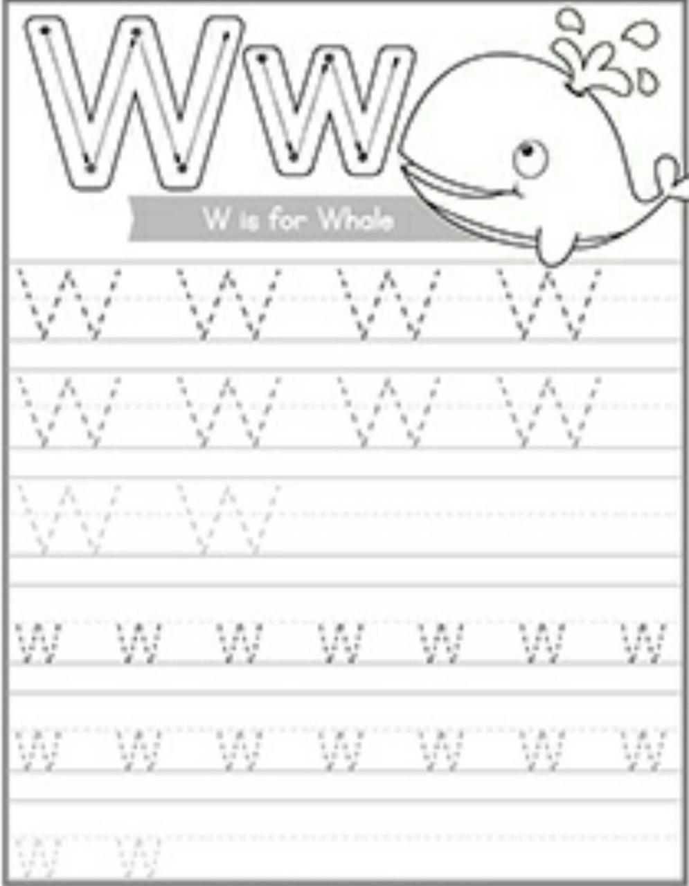Free Letter W Worksheets For Kindergarten