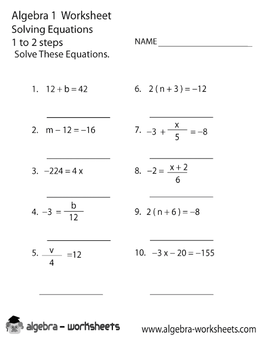 Linear equations worksheets grade 9 pdf