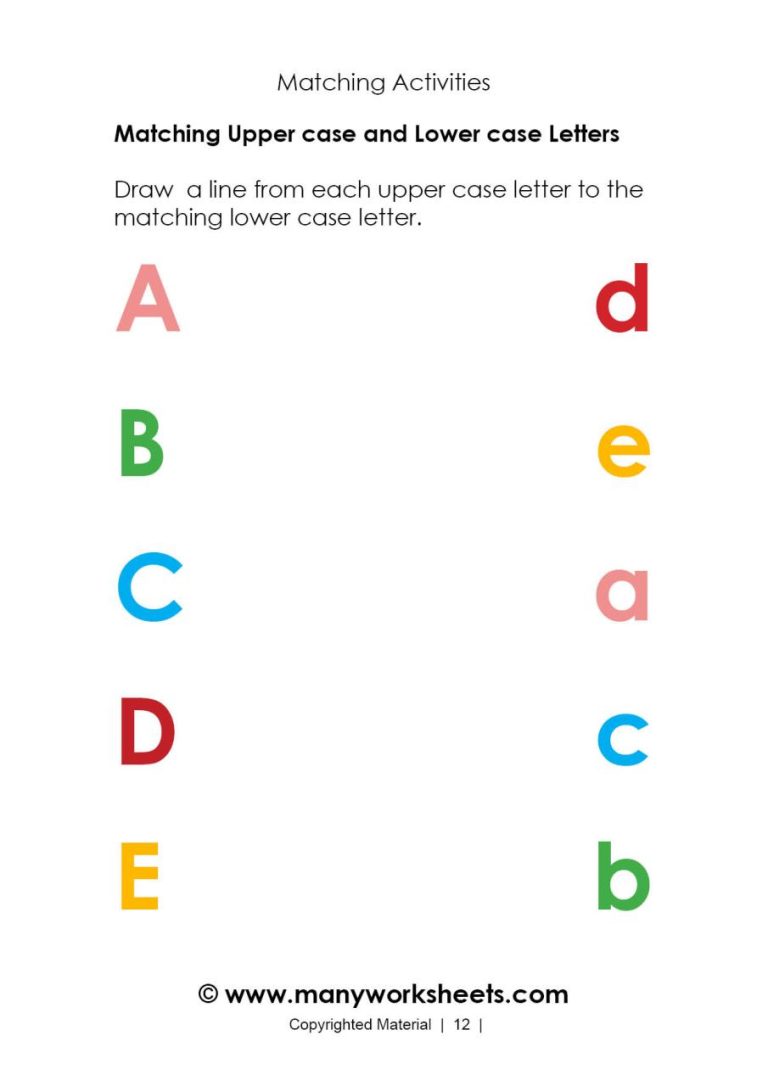 Abc Activity Sheets For Kindergarten