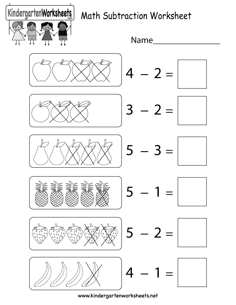 Subtraction Worksheets For Kindergarten Pdf —