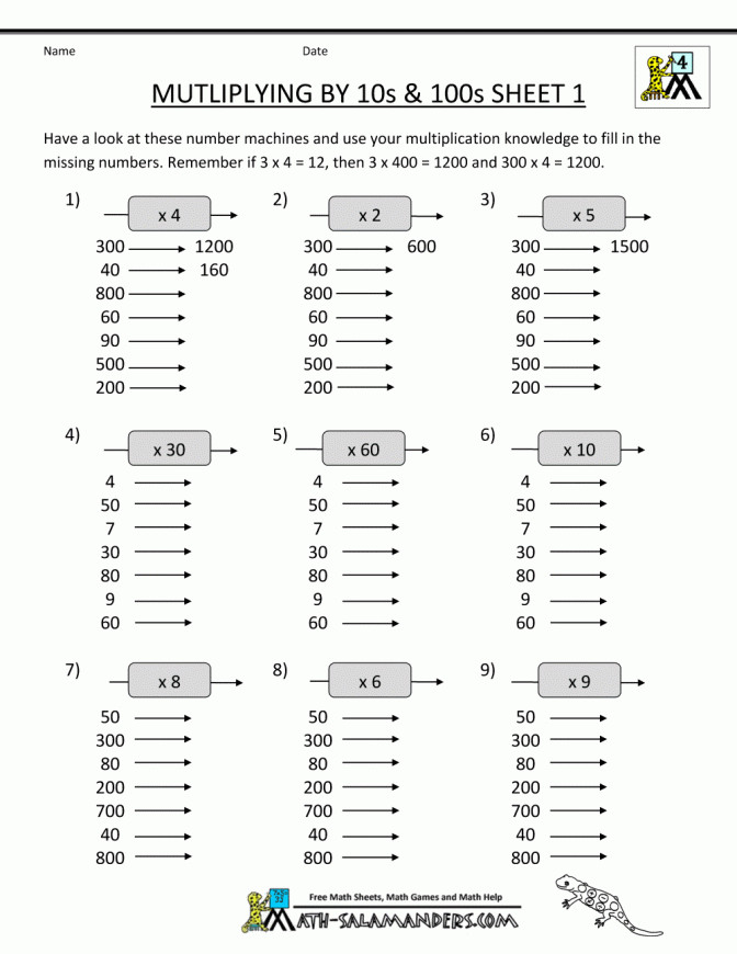 Math Worksheet Generator Multiplication