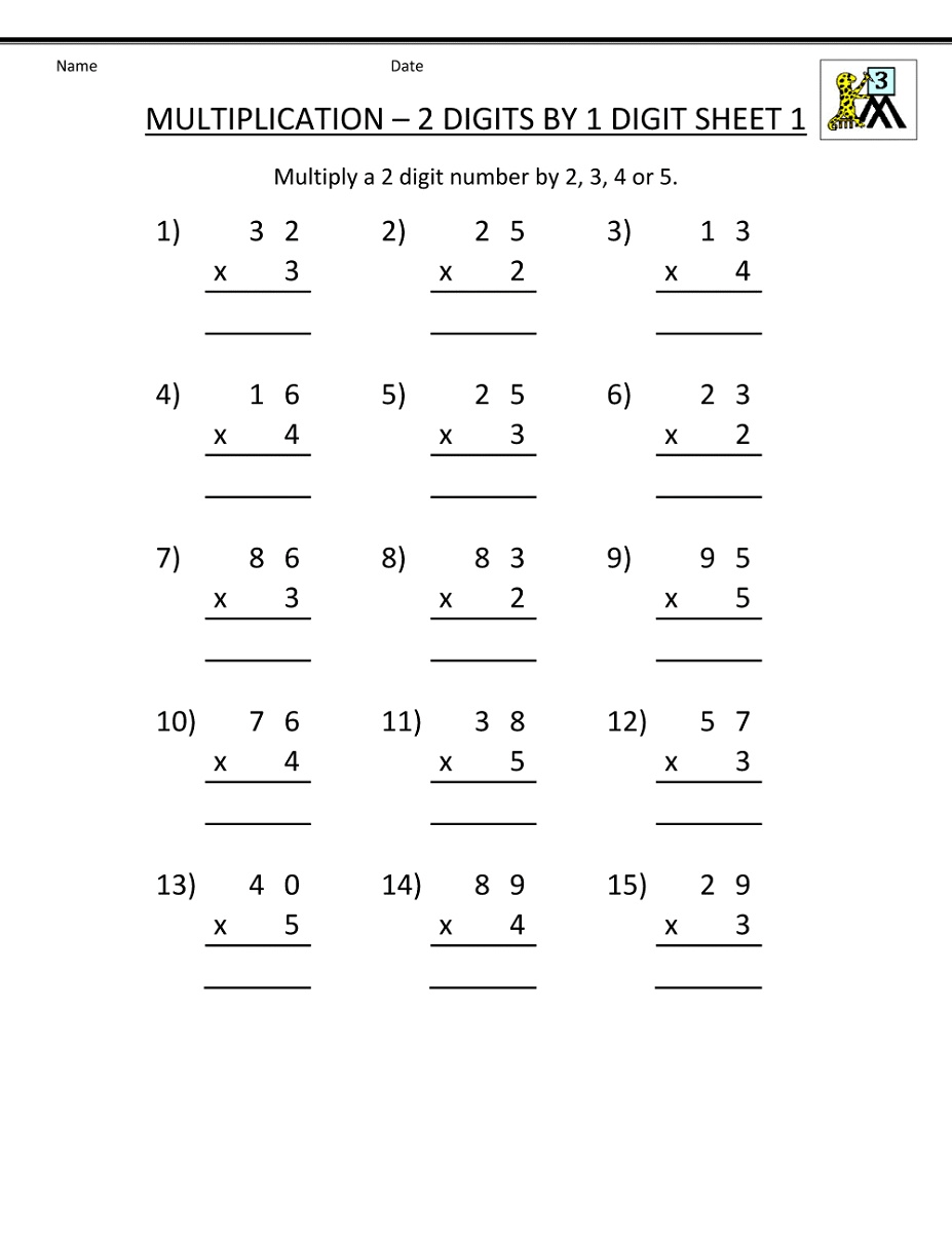 Addition Subtraction Multiplication And Division Worksheets For Grade 3