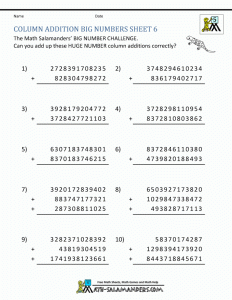 Math Worksheets For Grade 6 Addition And Subtraction 1000 images