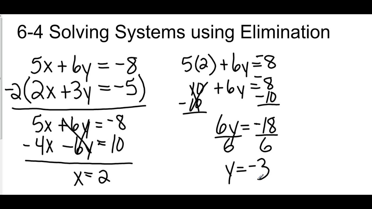 Solving Systems Of Equations By Elimination Multiplication Worksheet