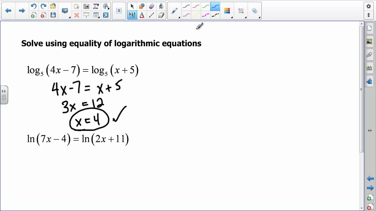 Algebra 2 Solving Exponential & Logarithmic Equations YouTube