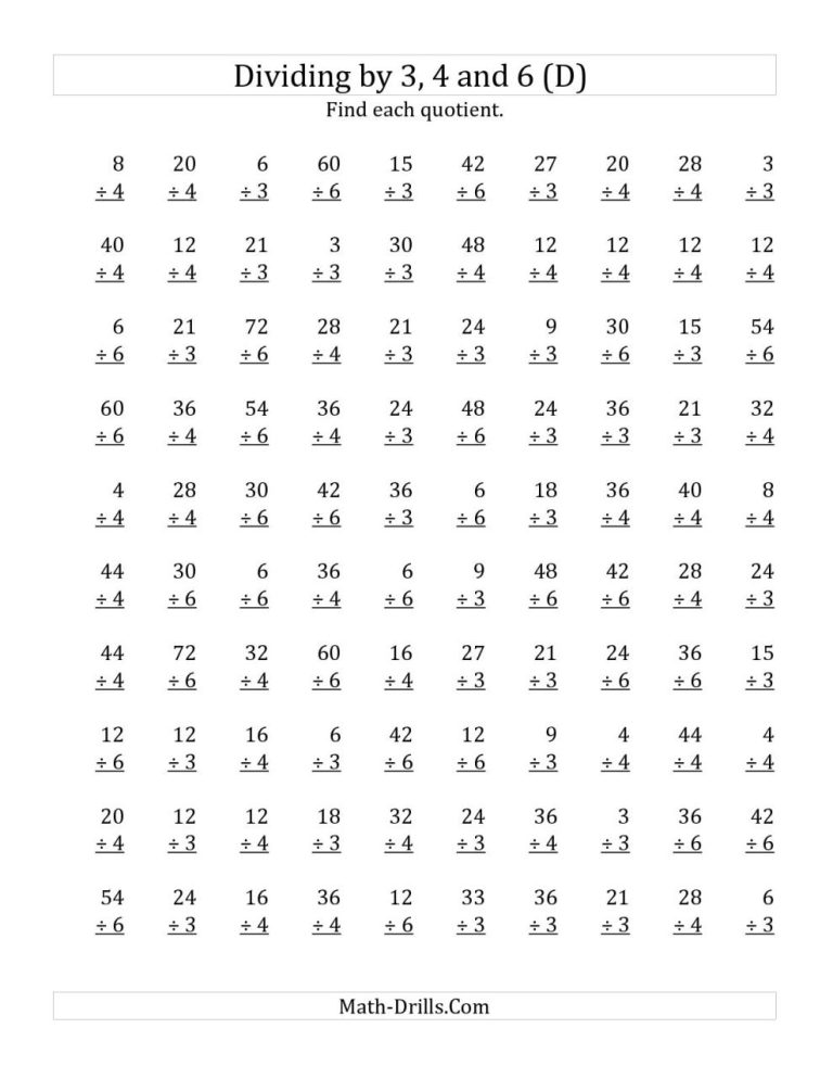 Third Grade Math Worksheets Printable Multiplication