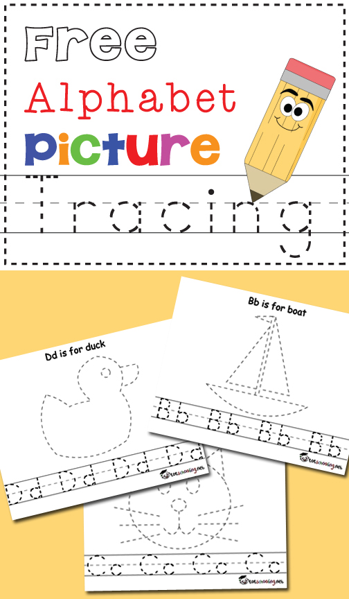 Free Alphabet & Picture Tracing Printables Totschooling Toddler