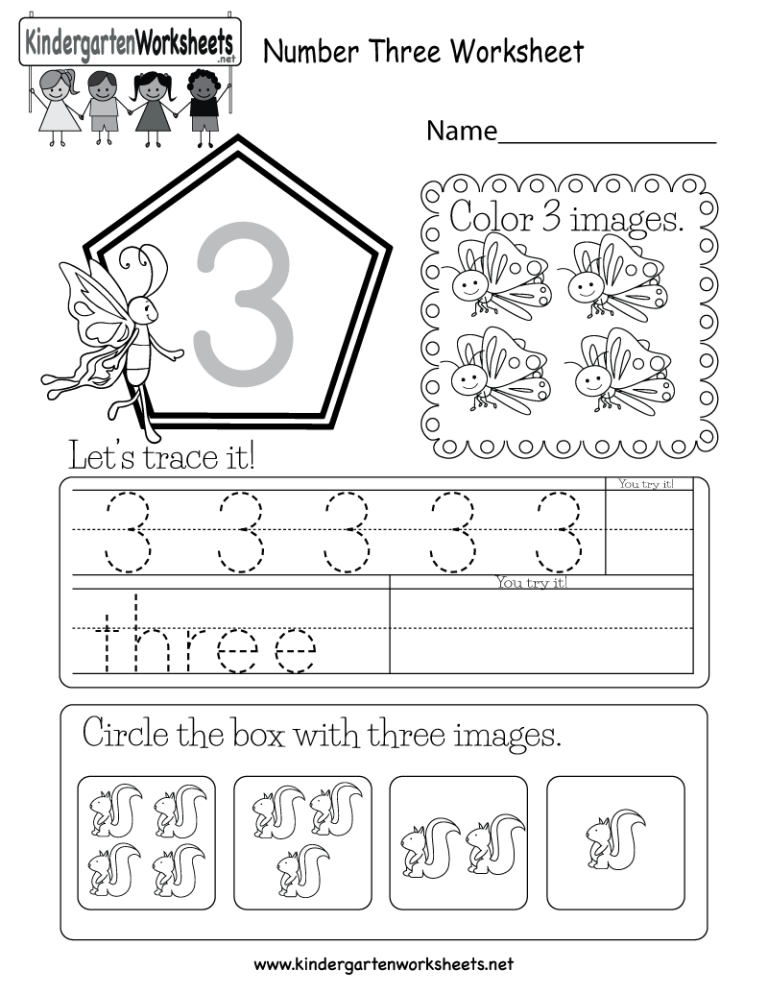Kindergarten Worksheets Number 3