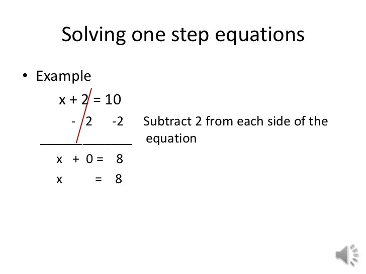How To Do One Step Equations Addition And Subtraction