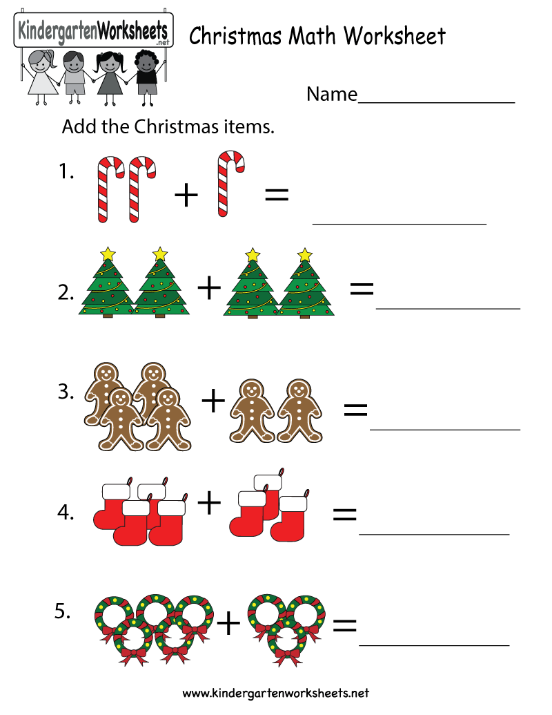 Christmas Math Worksheets Pre K
