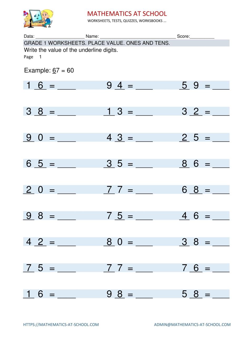 Math Printable Worksheets Grade 4