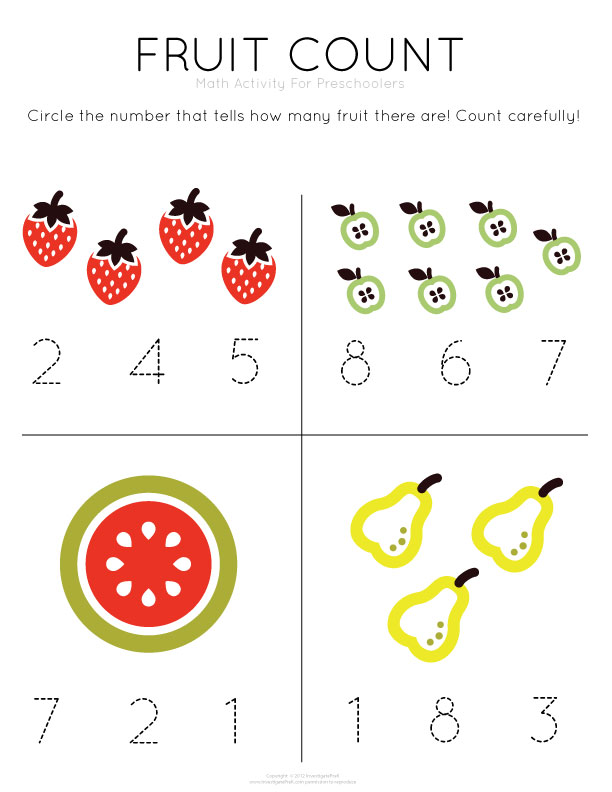 Pre K Math Worksheets Counting