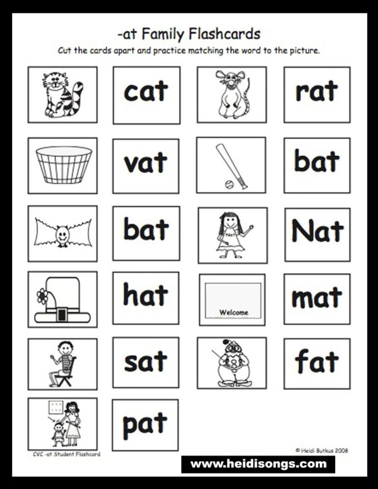 Rhyming Activity Sheets For Kindergarten